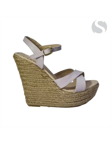 Bellas Alpargatas Cruzadas y Plataforma de Yute